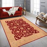 handmade Traditional Kafkaz Chobi Ziegler Red Tan Hand Knotted RECTANGLE 100% WOOL area rug 8 x 10