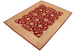 handmade Traditional Kafkaz Chobi Ziegler Red Tan Hand Knotted RECTANGLE 100% WOOL area rug 8 x 10
