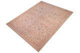 handmade Geometric Kafkaz Chobi Ziegler Ivory Pink Hand Knotted RECTANGLE 100% WOOL area rug 9 x 12