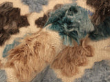handmade Modern Moroccan Hi Beige Blue Hand Knotted RECTANGLE 100% WOOL area rug 5x8