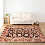 handmade Traditional Kafkaz Chobi Ziegler Black Rust Hand Knotted RECTANGLE 100% WOOL area rug 5 x 6