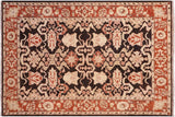 Shabby Chic Ziegler Sherrill Black Rust Hand-Knotted Wool Rug - 4'10'' x 6'3''