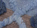 handmade Modern Moroccan Hi Lt. Blue Ivory Hand Knotted RECTANGLE 100% WOOL area rug 9x12