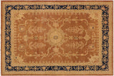 handmade Geometric Kafkaz Chobi Ziegler Brown Blue Hand Knotted RECTANGLE 100% WOOL area rug 9 x 11