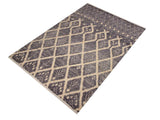 handmade Modern Moroccan Gray Ivory Hand Knotted RECTANGLE 100% WOOL area rug 8x10