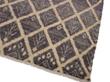 handmade Modern Moroccan Gray Ivory Hand Knotted RECTANGLE 100% WOOL area rug 8x10