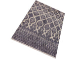 handmade Modern Moroccan Gray Ivory Hand Knotted RECTANGLE 100% WOOL area rug 4x6