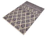 handmade Modern Moroccan Gray Ivory Hand Knotted RECTANGLE 100% WOOL area rug 8x10