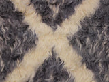 handmade Modern Moroccan Gray Ivory Hand Knotted RECTANGLE 100% WOOL area rug 8x10