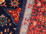 handmade Geometric Mamluk Blue Red Hand Knotted RECTANGLE 100% WOOL area rug 9x12