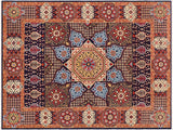 Tribal Mamluk Antonio Blue/Beige Wool Rug - 9'1'' x 11'9''