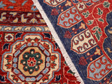 handmade Geometric Mamluk Blue Rust Hand Knotted RECTANGLE 100% WOOL area rug 9x12