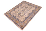 handmade Traditional Kafkaz Chobi Ziegler Ivory Gray Hand Knotted RECTANGLE 100% WOOL area rug 9 x 11