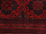 handmade Tribal Biljik Khal Muhammadi Drk. Red Black Hand Knotted RECTANGLE 100% WOOL area rug 4x6