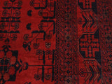 handmade Tribal Biljik Khal Muhammadi Drk. Red Black Hand Knotted RECTANGLE 100% WOOL area rug 6x8
