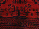 handmade Tribal Biljik Khal Muhammadi Drk. Red Black Hand Knotted RECTANGLE 100% WOOL area rug 6x8