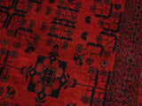 handmade Tribal Biljik Khal Muhammadi Drk. Red Black Hand Knotted RECTANGLE 100% WOOL area rug 6x8