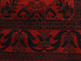 handmade Tribal Biljik Khal Muhammadi Drk. Red Black Hand Knotted RUNNER 100% WOOL Runner 3x10
