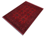 handmade Tribal Biljik Khal Muhammadi Red Blue Hand Knotted RECTANGLE 100% WOOL area rug 5x6