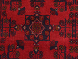 handmade Tribal Biljik Khal Muhammadi Red Blue Hand Knotted RECTANGLE 100% WOOL area rug 5x6