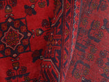 handmade Tribal Biljik Khal Muhammadi Red Blue Hand Knotted RECTANGLE 100% WOOL area rug 5x6