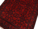 handmade Tribal Biljik Khal Muhammadi Drk. Red Black Hand Knotted RECTANGLE 100% WOOL area rug 4x6