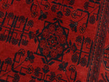 handmade Tribal Biljik Khal Muhammadi Drk. Red Black Hand Knotted RECTANGLE 100% WOOL area rug 4x6