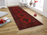 handmade Tribal Biljik Khal Muhammadi Drk. Red Black Hand Knotted RUNNER 100% WOOL Runner 3x10