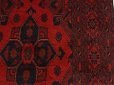 handmade Tribal Biljik Khal Muhammadi Drk. Red Black Hand Knotted RUNNER 100% WOOL Runner 3x10
