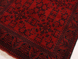 handmade Tribal Biljik Khal Muhammadi Drk. Red Black Hand Knotted RECTANGLE 100% WOOL area rug 4x6