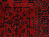 handmade Tribal Biljik Khal Muhammadi Drk. Red Black Hand Knotted RECTANGLE 100% WOOL area rug 4x6