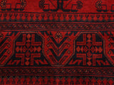 handmade Tribal Biljik Khal Muhammadi Drk. Red Black Hand Knotted RECTANGLE 100% WOOL area rug 4x6