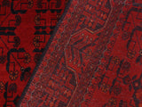 handmade Tribal Biljik Khal Muhammadi Drk. Red Black Hand Knotted RECTANGLE 100% WOOL area rug 4x6