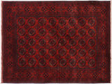 handmade Tribal Biljik Khal Muhammadi Drk. Red Black Hand Knotted RECTANGLE 100% WOOL area rug 4x6