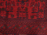 handmade Tribal Biljik Khal Muhammadi Red Blue Hand Knotted RECTANGLE 100% WOOL area rug 5x7