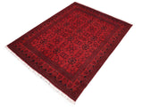 handmade Tribal Biljik Khal Muhammadi Red Black Hand Knotted RECTANGLE 100% WOOL area rug 6x8