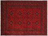 handmade Tribal Biljik Khal Muhammadi Drk. Red Black Hand Knotted RECTANGLE 100% WOOL area rug 6x8