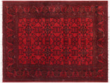 handmade Tribal Biljik Khal Muhammadi Red Black Hand Knotted RECTANGLE 100% WOOL area rug 5x7