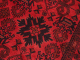 handmade Tribal Biljik Khal Muhammadi Red Black Hand Knotted RECTANGLE 100% WOOL area rug 6x8
