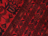 handmade Tribal Biljik Khal Muhammadi Red Black Hand Knotted RECTANGLE 100% WOOL area rug 6x8