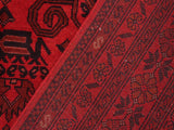 handmade Tribal Biljik Khal Muhammadi Red Black Hand Knotted RECTANGLE 100% WOOL area rug 6x8