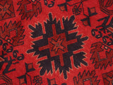 handmade Tribal Biljik Khal Muhammadi Red Blue Hand Knotted RECTANGLE 100% WOOL area rug 6x8