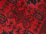 handmade Tribal Biljik Khal Muhammadi Red Blue Hand Knotted RECTANGLE 100% WOOL area rug 6x8