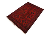 handmade Tribal Biljik Khal Muhammadi Drk. Red Black Hand Knotted RECTANGLE 100% WOOL area rug 4x6