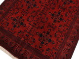 handmade Tribal Biljik Khal Muhammadi Drk. Red Black Hand Knotted RECTANGLE 100% WOOL area rug 4x6