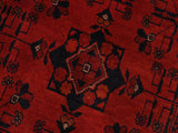 handmade Tribal Biljik Khal Muhammadi Drk. Red Black Hand Knotted RECTANGLE 100% WOOL area rug 4x6