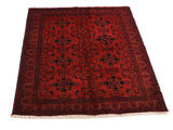 handmade Tribal Biljik Khal Muhammadi Drk. Red Black Hand Knotted RECTANGLE 100% WOOL area rug 4x6