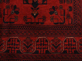 handmade Tribal Biljik Khal Muhammadi Drk. Red Black Hand Knotted RECTANGLE 100% WOOL area rug 4x6