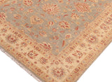 handmade Traditional Kafkaz Chobi Ziegler Gray Beige Hand Knotted RECTANGLE 100% WOOL area rug 7 x 11
