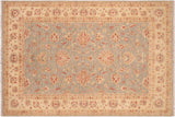 handmade Traditional Kafkaz Chobi Ziegler Gray Beige Hand Knotted RECTANGLE 100% WOOL area rug 7 x 11